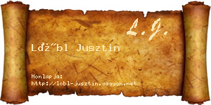 Lőbl Jusztin névjegykártya
